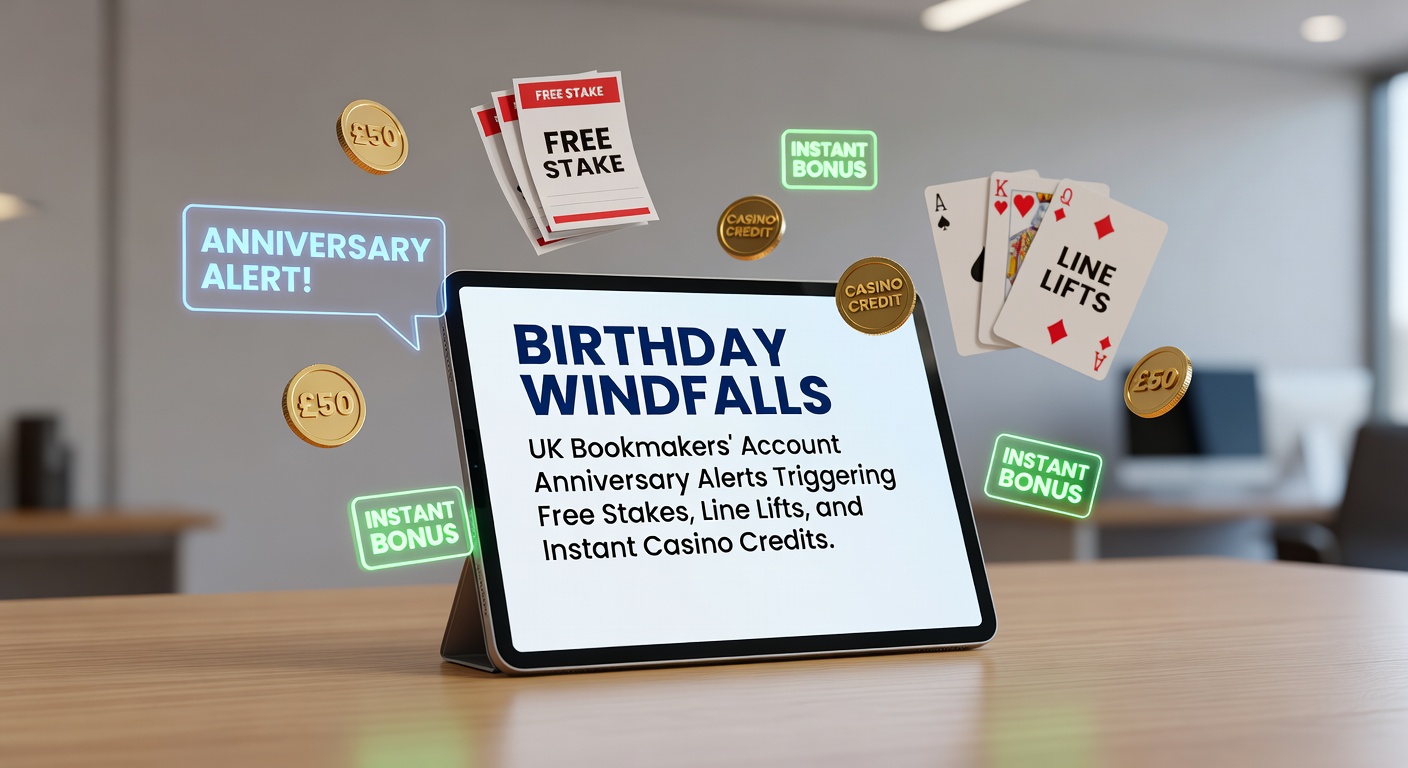 Smartphone screen displaying a UK bookmaker's birthday bonus alert with free bet offer and enhanced odds notification