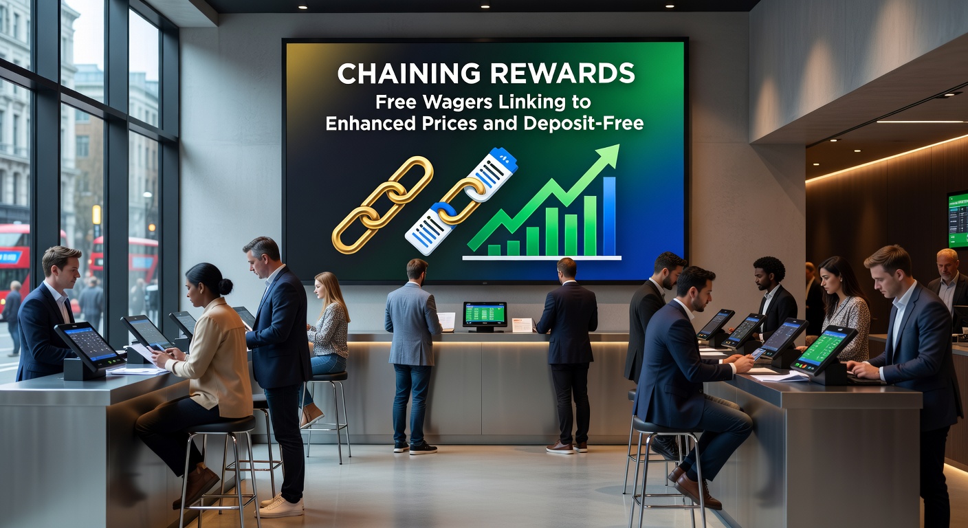 Diagram depicting reward chain progression from free bet to odds boost and no-deposit casino spins