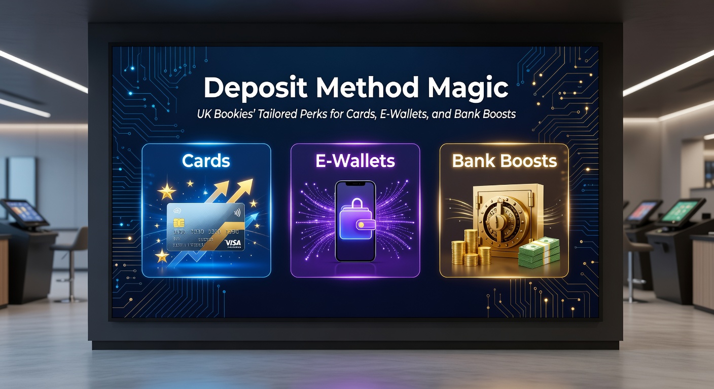 Close-up graphic of e-wallet and bank transfer perks on UK bookmaker platforms, showing bonus multipliers and fast-funding icons