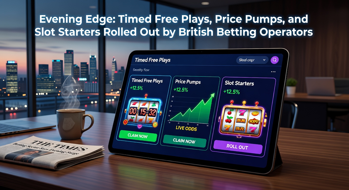 British betting operators launching evening promotions on digital screens showing timed free plays and boosted odds