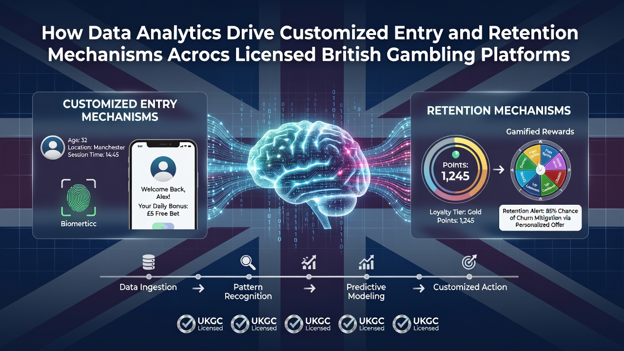 Analytics dashboard displaying user segmentation and personalization metrics on a British gambling platform