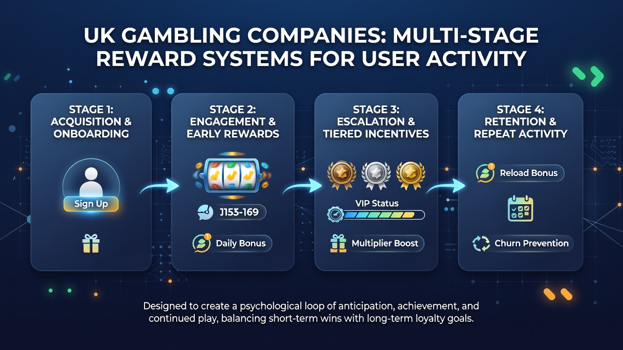 Flowchart of loyalty tiers and reward progression used by British gambling companies