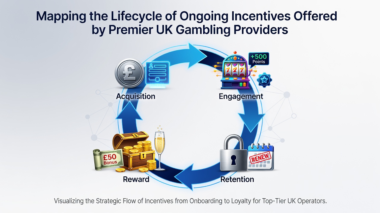 Diagram showing stages in the lifecycle of UK gambling incentives from launch through renewal and retirement