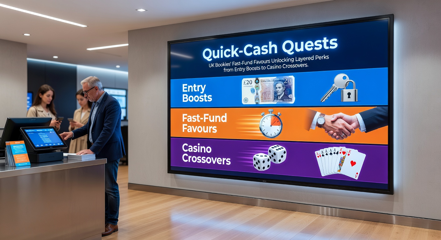 Illustration of a speedy deposit unlocking stacked betting and casino rewards on a mobile screen, highlighting instant fund transfers and perk layers