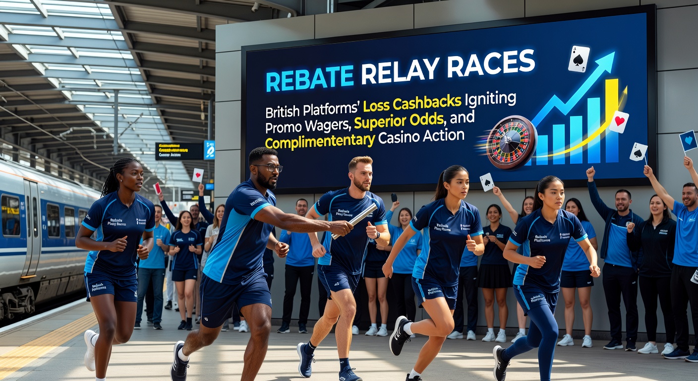 Graphic depicting a relay race where loss cashback batons pass to free bets, boosted odds, and casino free plays on UK betting platforms