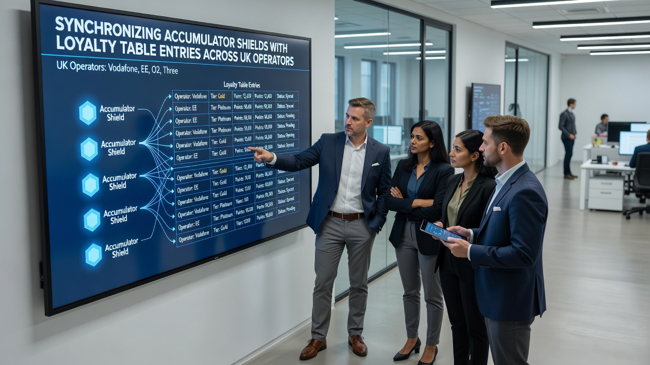 Database synchronization process linking accumulator protections to customer loyalty records